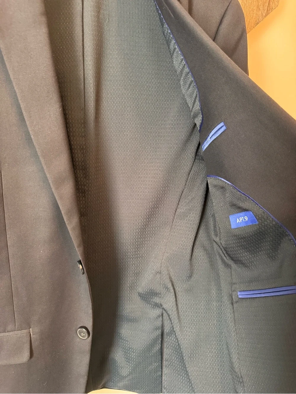 Apt. 9 Navy Single-Breasted Two-Button Blazer